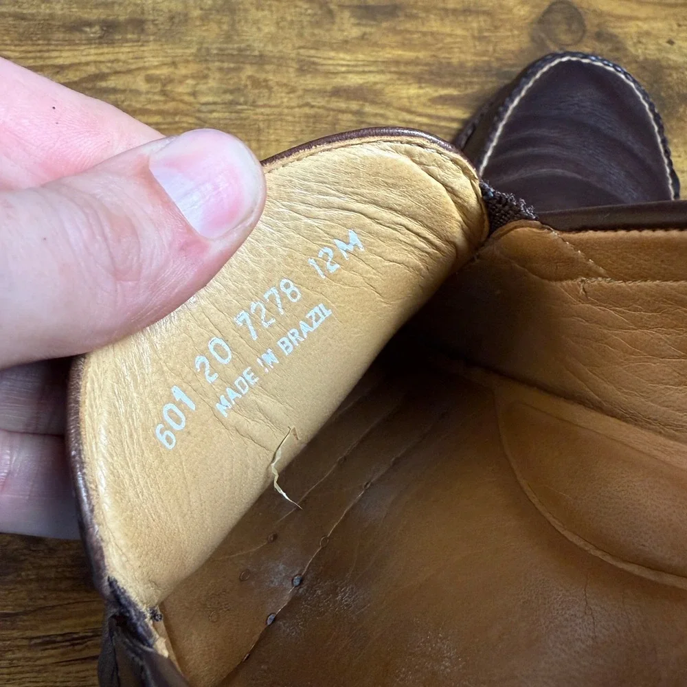 Johnston & Murphy 20-7278 Brown Tumbled Leather Loafers Mens Size 12M